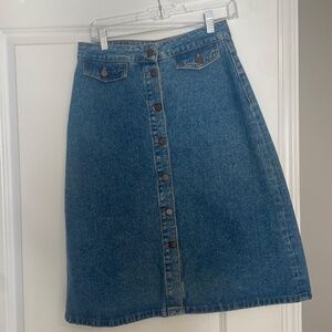 Zara Denim Midi Skirt